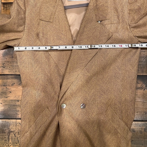 Camel color lightweight trench longline coat duster Vintage Union Made in USA - Picture 11 of 17